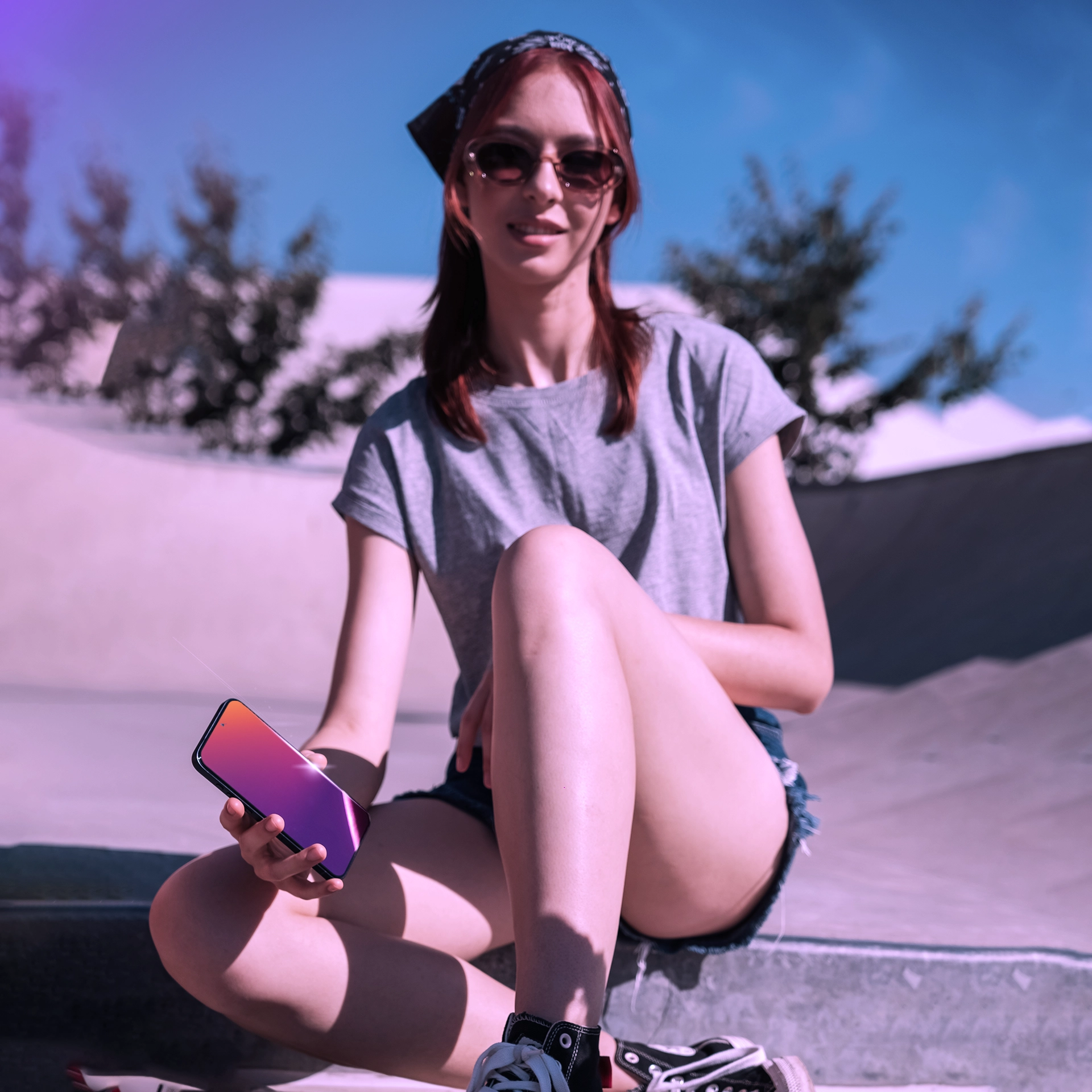 Szkło hartowane 3mk Rainbow Privacy do iPhone 15 Pro Max