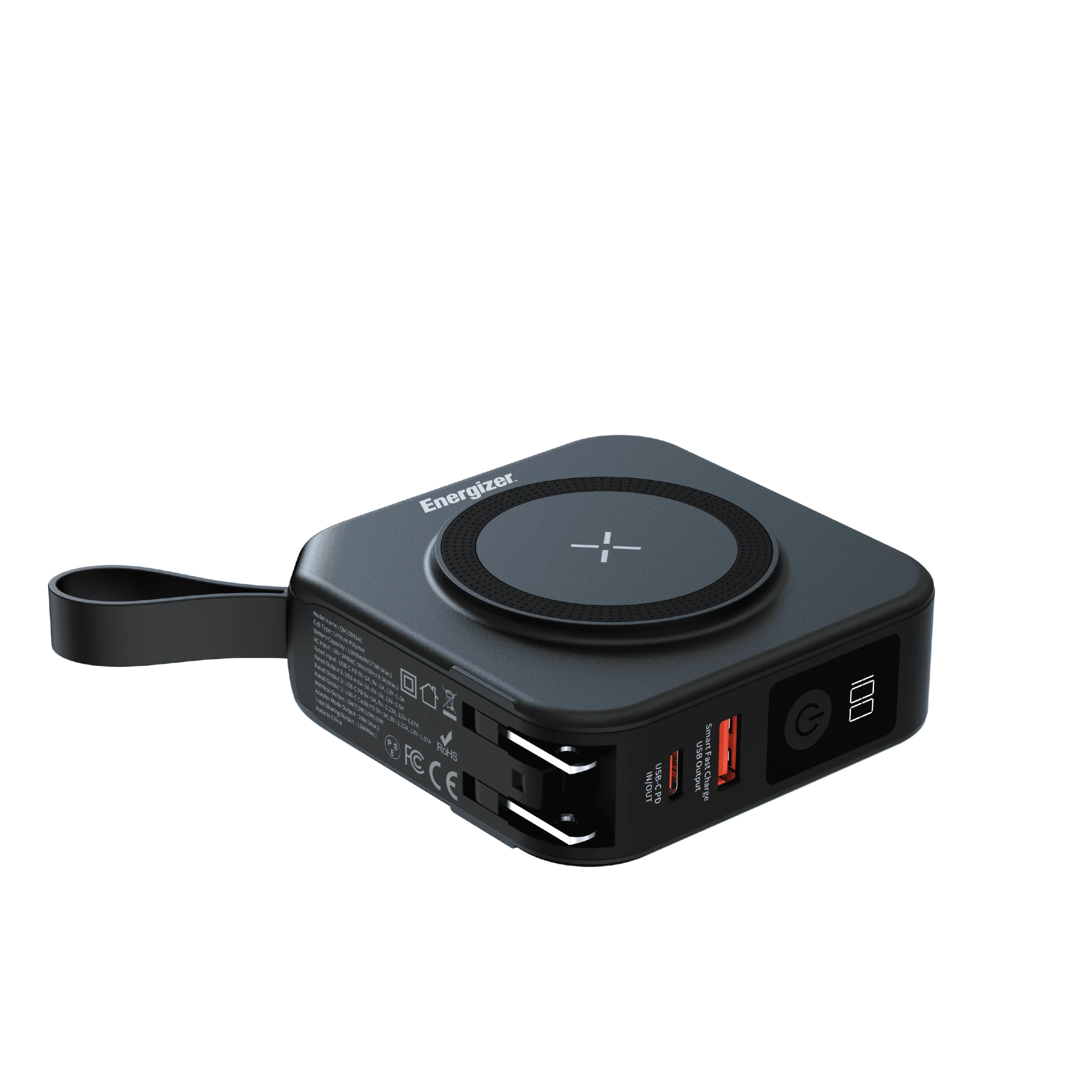 Powerbank Energizer QM10001AC 10000mAh 20W Adapter gniazda zasilania UE/UK Czarny