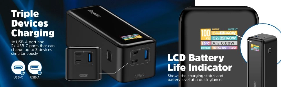 Powerbank Energizer XP27000PD 27000mAh 140W Czarny
