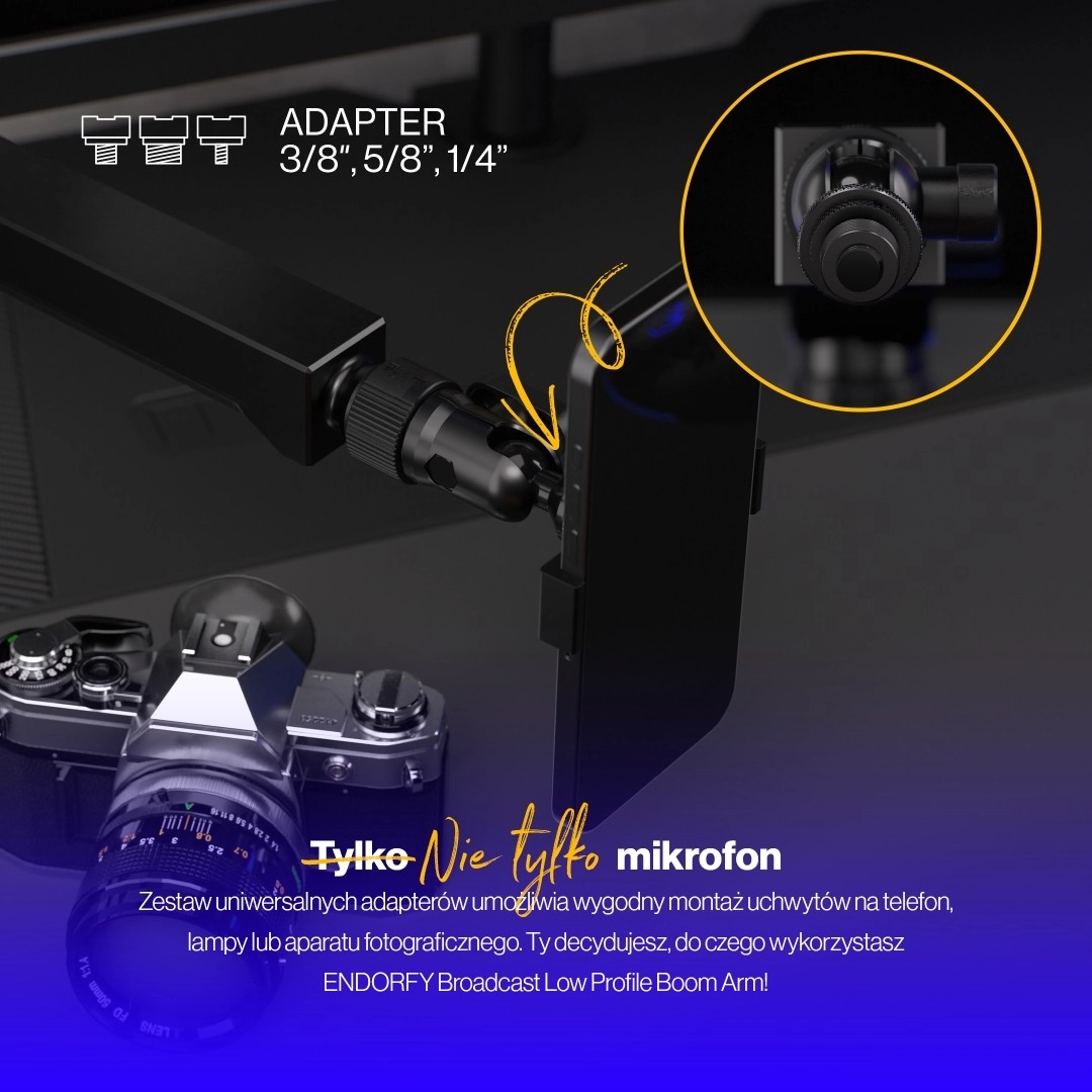Ramię na mikrofon Endorfy EY0A009 Broadcast Low Profile Boom Arm