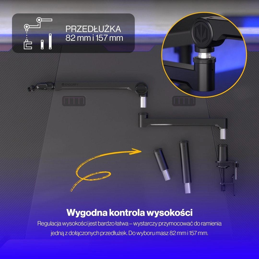 Ramię na mikrofon Endorfy EY0A009 Broadcast Low Profile Boom Arm