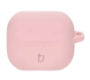Etui na słuchawki Bizon Silikonowe z karabińczykiem do Samsung Galaxy Buds 3/3 Pro Jasnoróżowy
