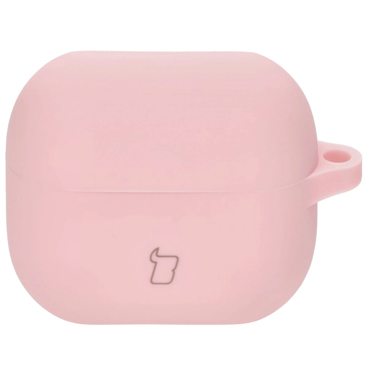 Etui na słuchawki Bizon Silikonowe z karabińczykiem do Samsung Galaxy Buds 3/3 Pro Jasnoróżowy