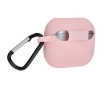 Etui na słuchawki Bizon Silikonowe z karabińczykiem do Samsung Galaxy Buds 3/3 Pro Jasnoróżowy