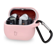 Bizon Silikonowe z karabińczykiem do Samsung Galaxy Buds 3/3 Pro/3 FE Jasnoróżowy