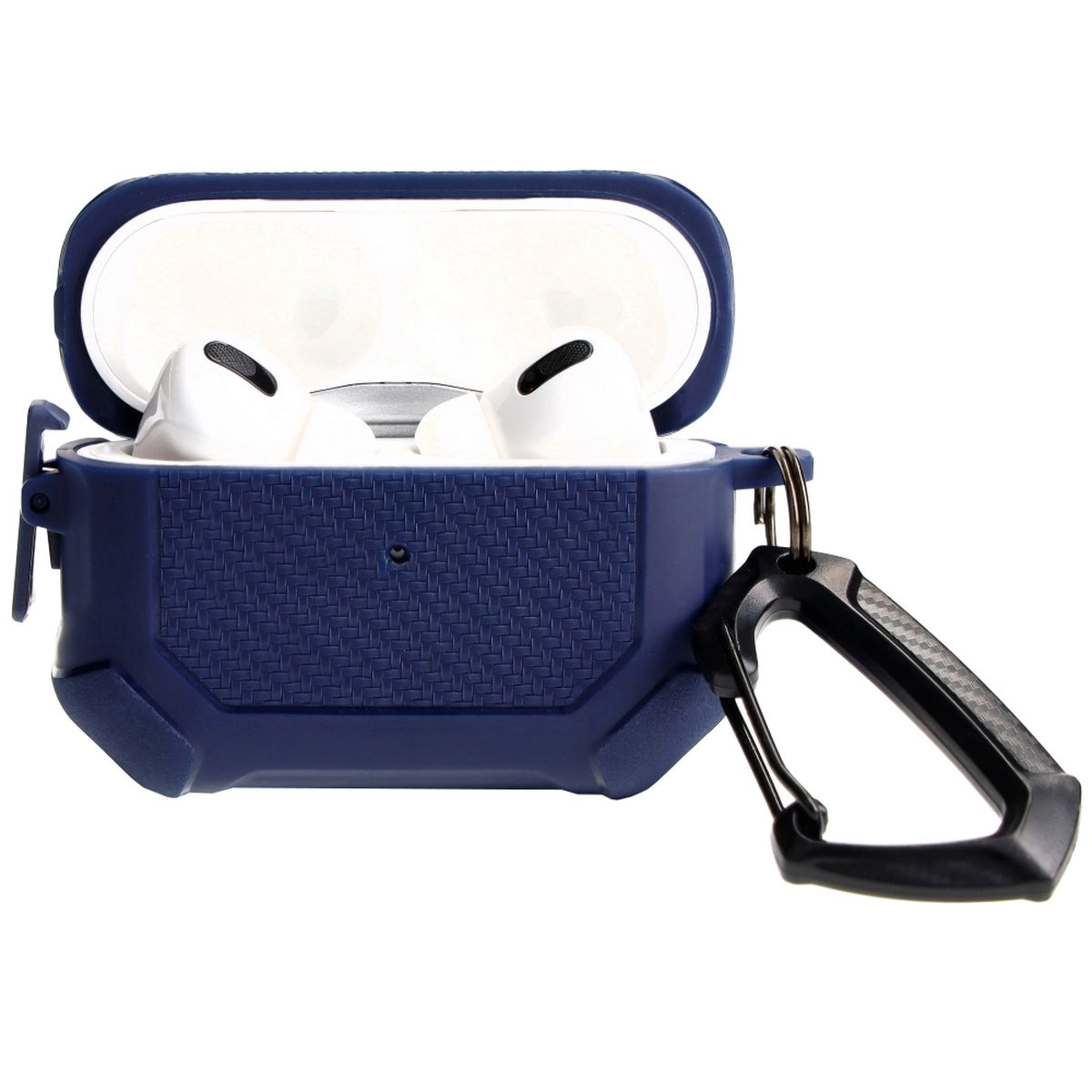 Etui na słuchawki Bizon z karabińczykiem Armor do Airpods Pro 2 Granatowy