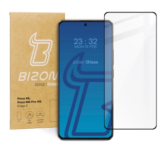 Szkło hartowane Bizon pełne Edge 2 do Xiaomi Poco X6/Poco M6 Pro 4G/Redmi Note 13 5G/Redmi Note 13 Pro 4G/5G