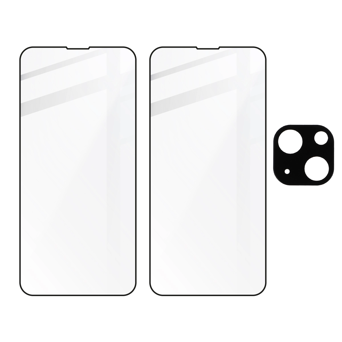 Zestaw ochronny Bizon 2x szkło hartowane + ochrona na obiektyw iPhone 13 czarne