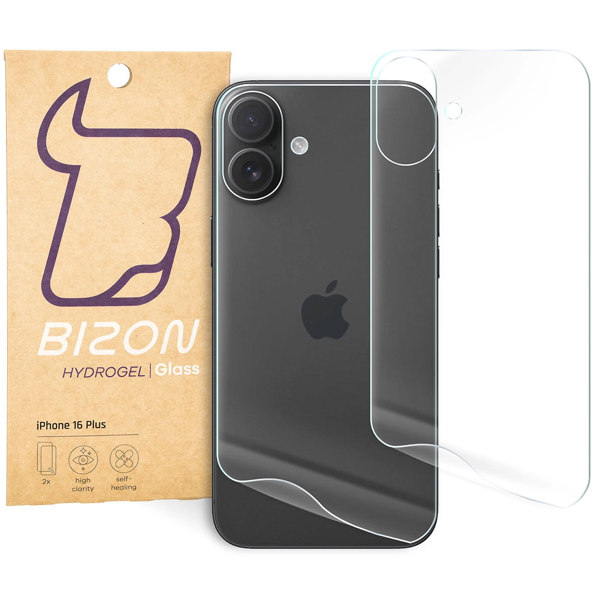 Folia hydrożelowa Bizon na tył Hydrogel do do Apple iPhone 16 Plus 2 sztuki