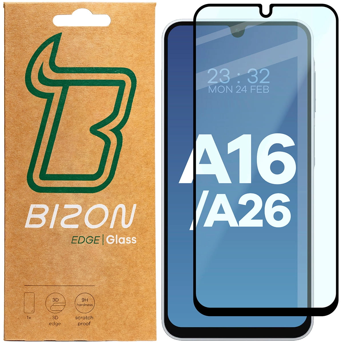 Szkło hartowane Bizon pełne Edge 2 do Galaxy A16/A26 5G