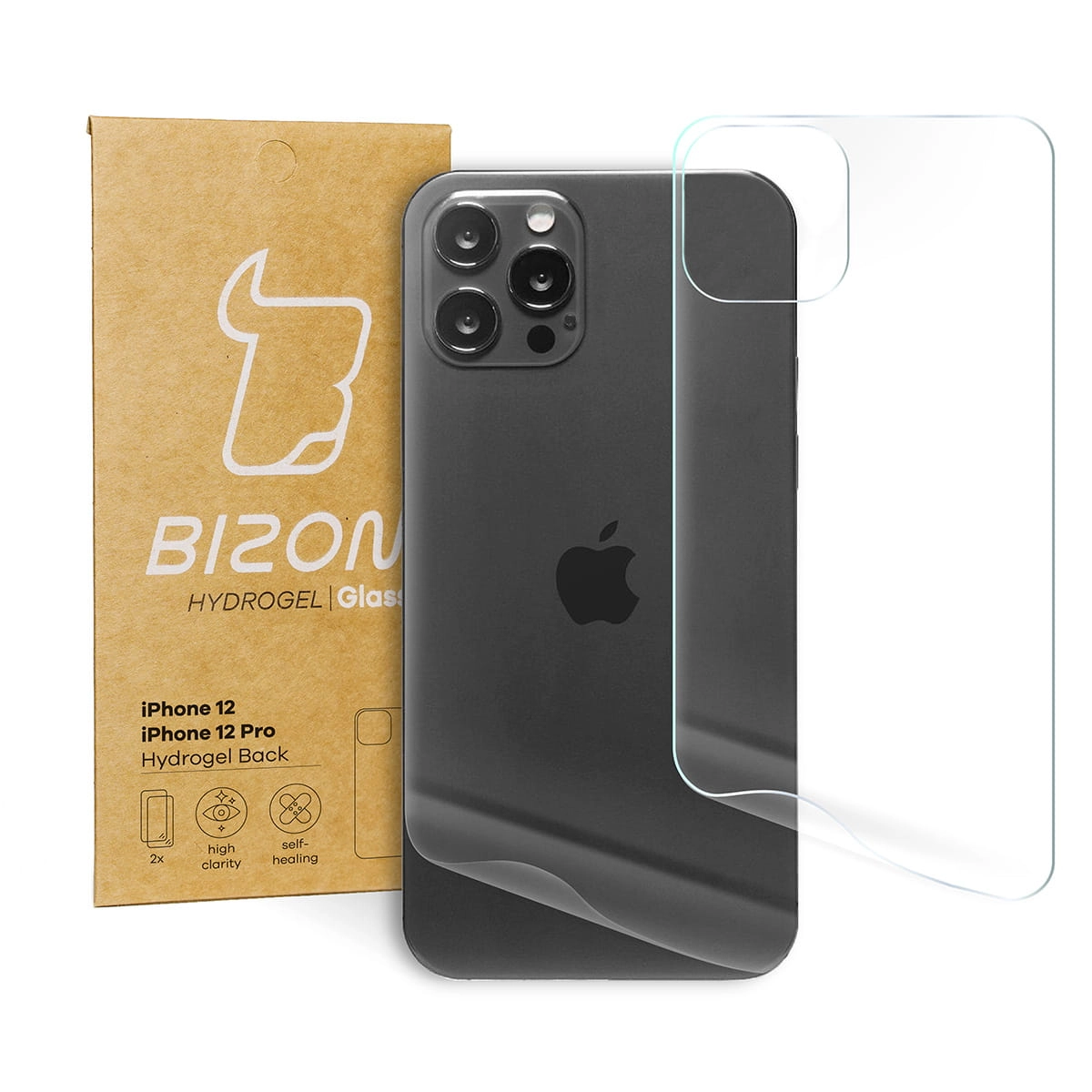 Folia hydrożelowa Bizon na tył Hydrogel do iPhone 12/12 Pro 2 sztuki