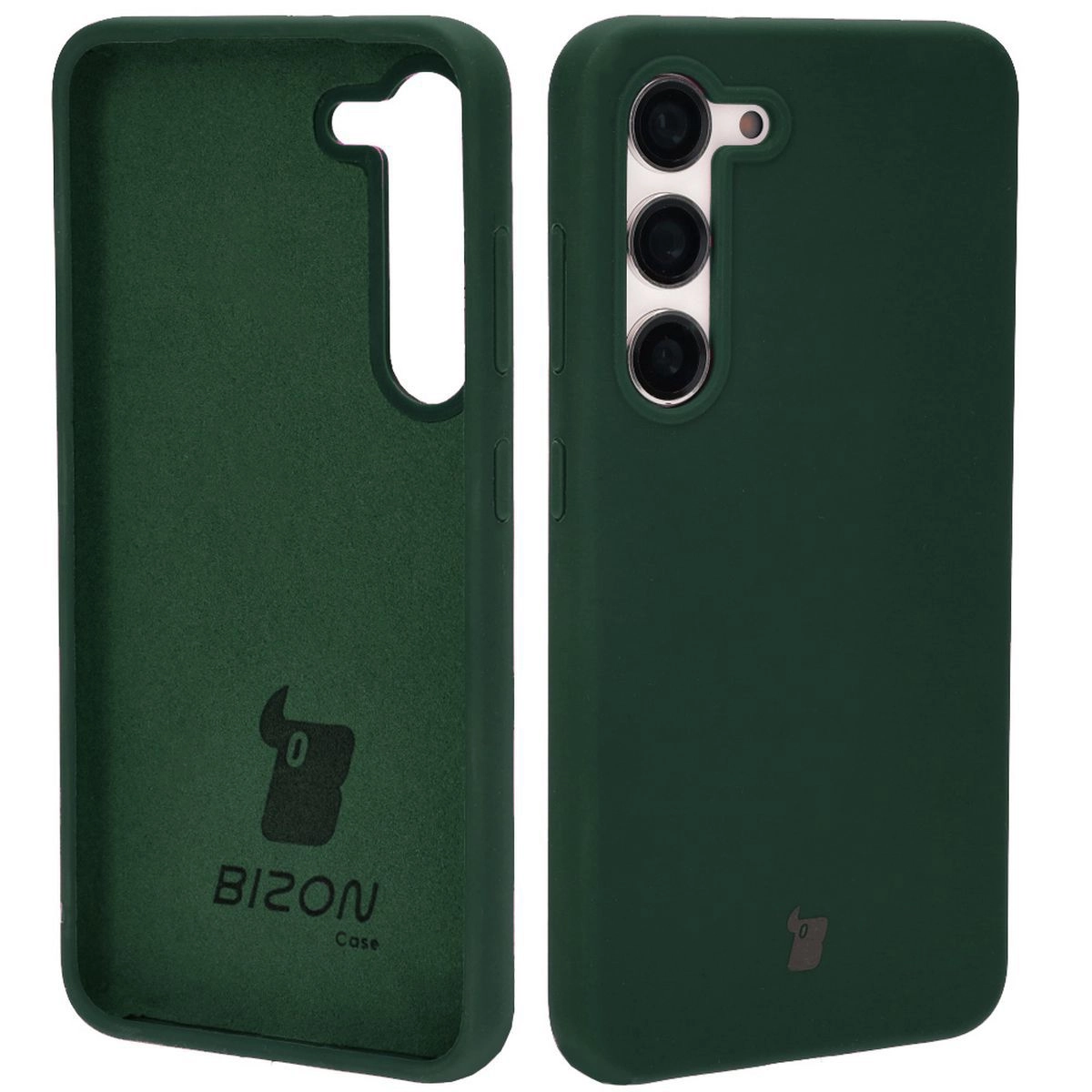 Etui Bizon Silikonowe Soft do Galaxy S23 Ciemnozielony