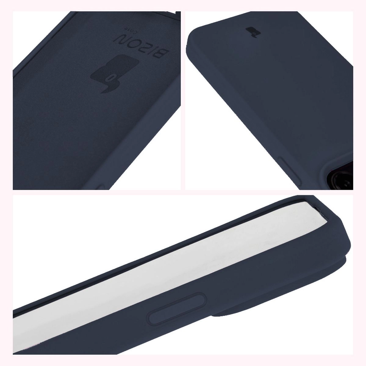 Etui Bizon Silikonowe Soft do iPhone 15 Pro Max Ciemno-niebieski