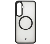 Etui Bizon MatteO z MagSafe do Galaxy S24 FE Półprzezroczyste z czarną ramką