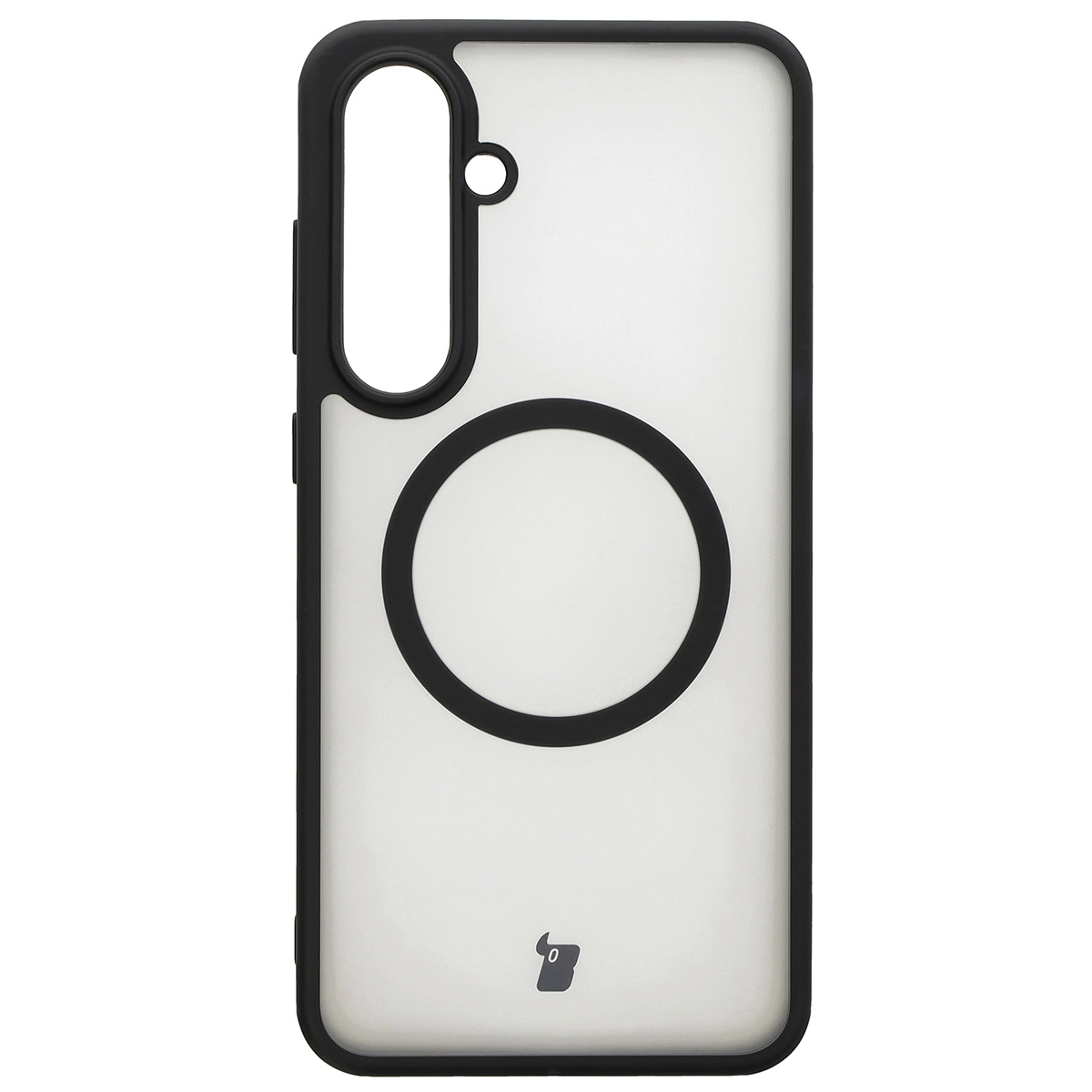 Etui Bizon MatteO z MagSafe do Galaxy S24 FE Półprzezroczyste z czarną ramką