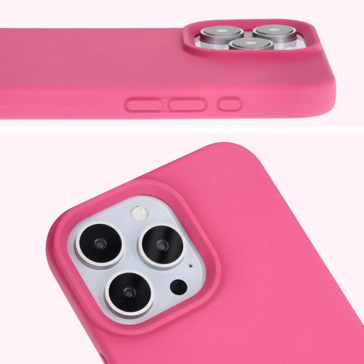 Etui Bizon Silikonowe Soft do iPhone 16 Pro Max Fuksja