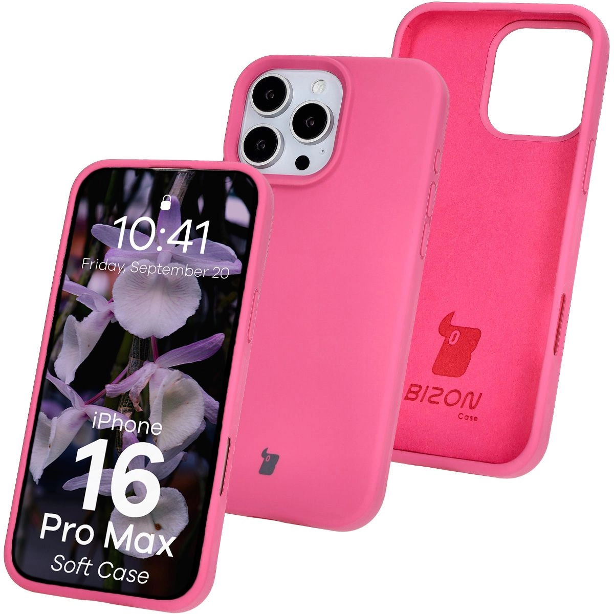 Etui Bizon Silikonowe Soft do iPhone 16 Pro Max Fuksja