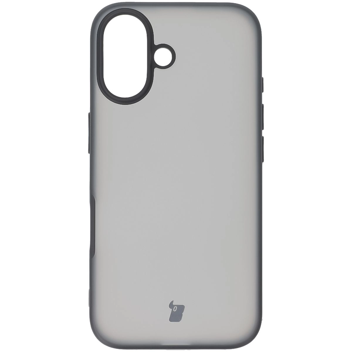 Etui Bizon Angelo do iPhone 16 Przydymione z czarną ramką