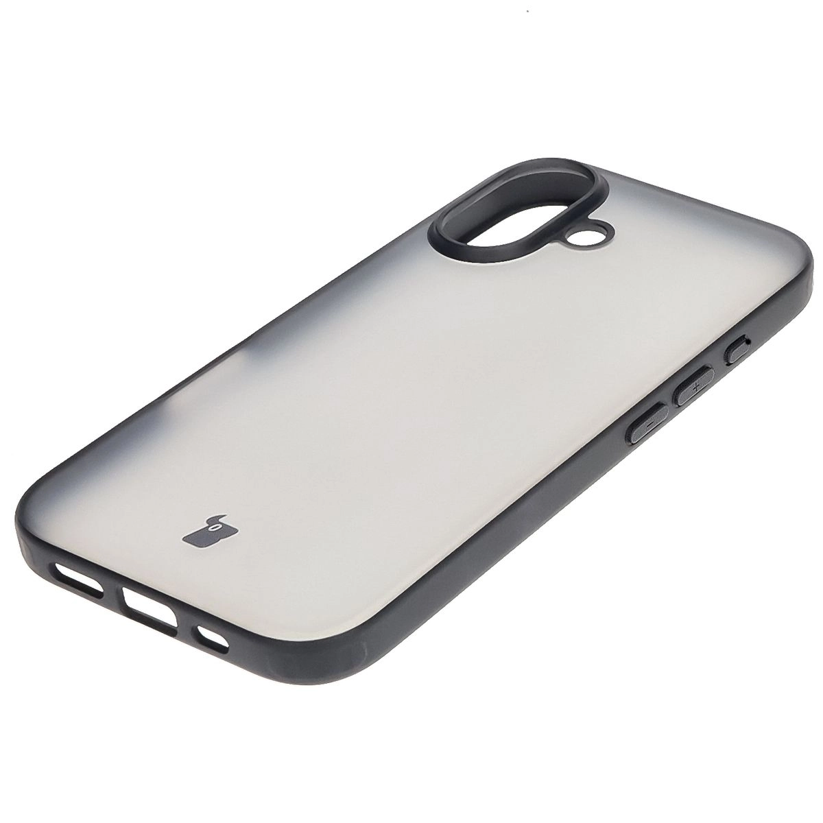 Etui Bizon Angelo do iPhone 16 Przydymione z czarną ramką
