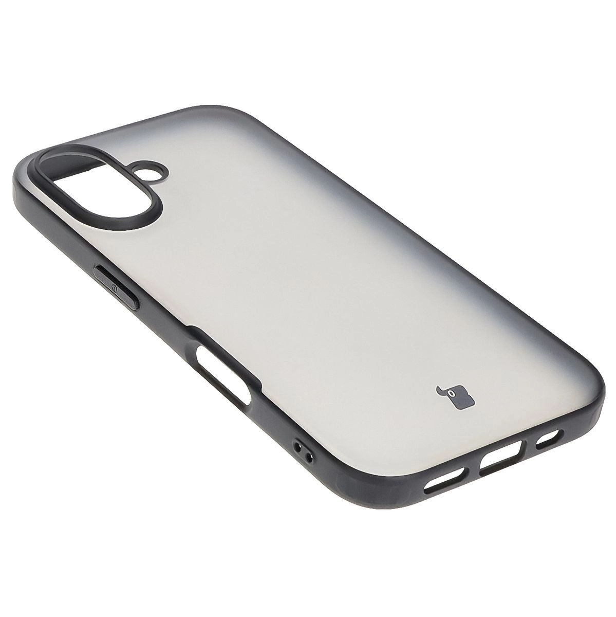 Etui Bizon Angelo do iPhone 16 Przydymione z czarną ramką