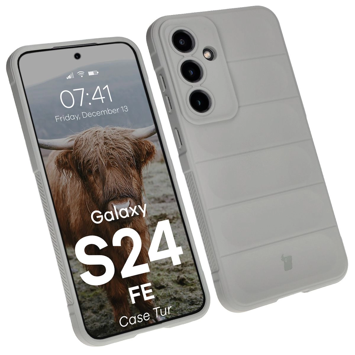 Etui Bizon Tur do Samsung Galaxy S24 FE Light Grey
