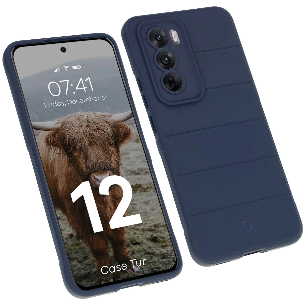 Etui Bizon Tur do Oppo Reno 12 Dark Blue