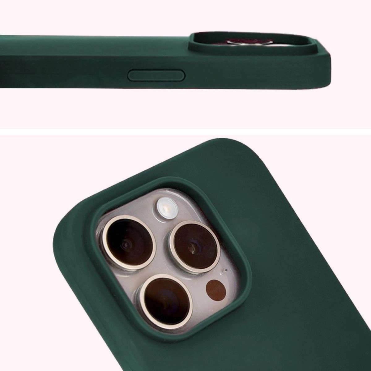 Etui Bizon Silikonowe Soft do iPhone 15 Pro Ciemnozielony