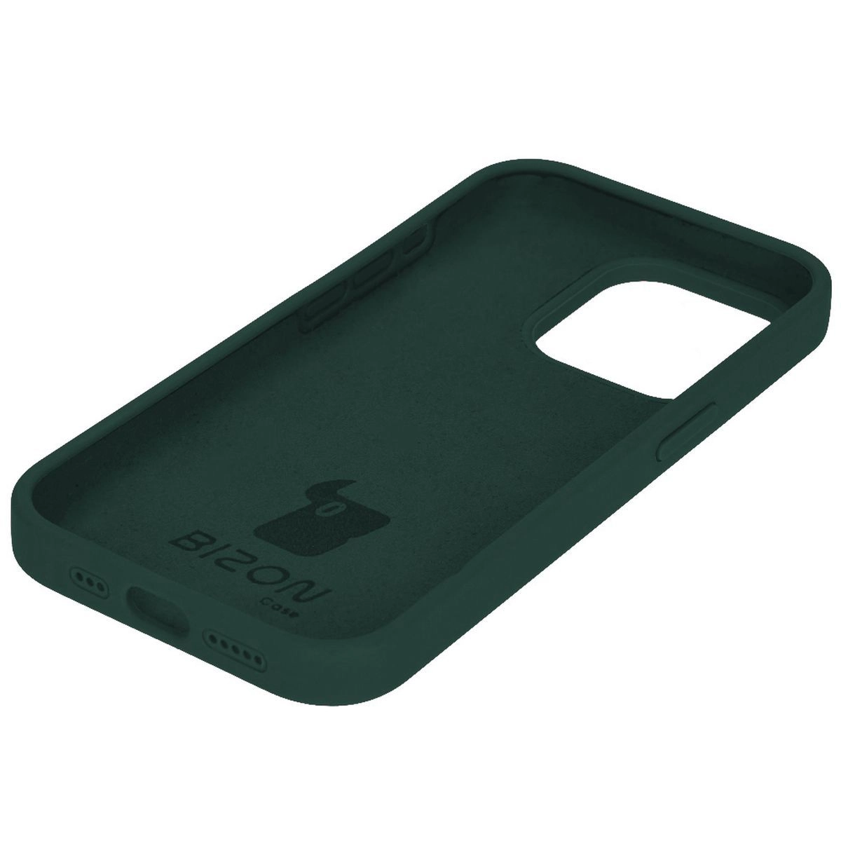 Etui Bizon Silikonowe Soft do iPhone 15 Pro Ciemnozielony