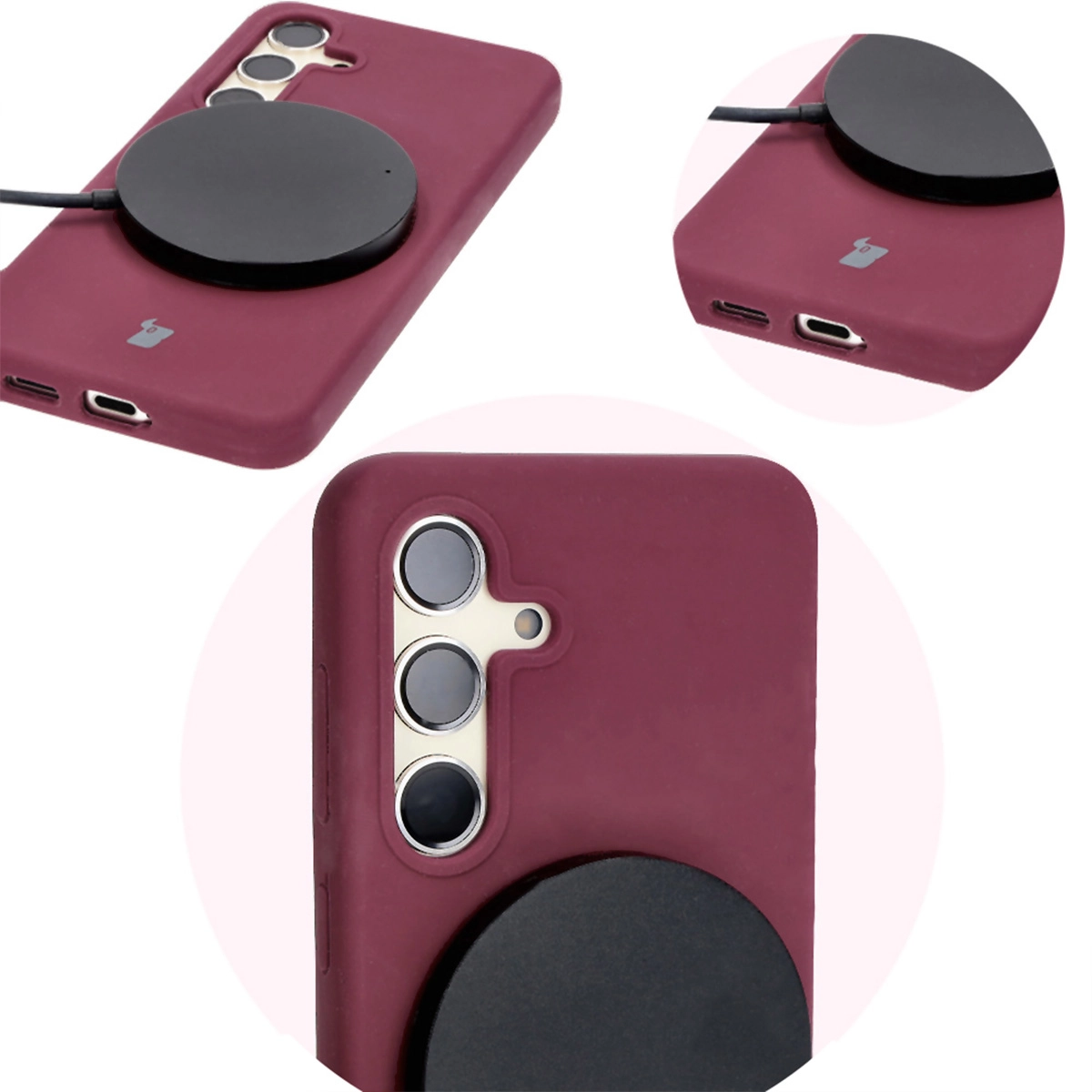 Etui Bizon Silikonowe Soft do Galaxy S24 Ciemno-fioletowy