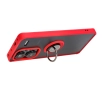 Etui Bizon z uchwytem na palec Hybrid Ring do Xiaomi Redmi Note 13 Pro+ 5G Przydymione z czerwoną ramką