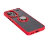 Etui Bizon z uchwytem na palec Hybrid Ring do Xiaomi Redmi Note 13 Pro+ 5G Przydymione z czerwoną ramką