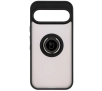 Etui Bizon z uchwytem na palec Hybrid Ring do Google Pixel 9 / 9 Pro Przydymione z czarną ramką