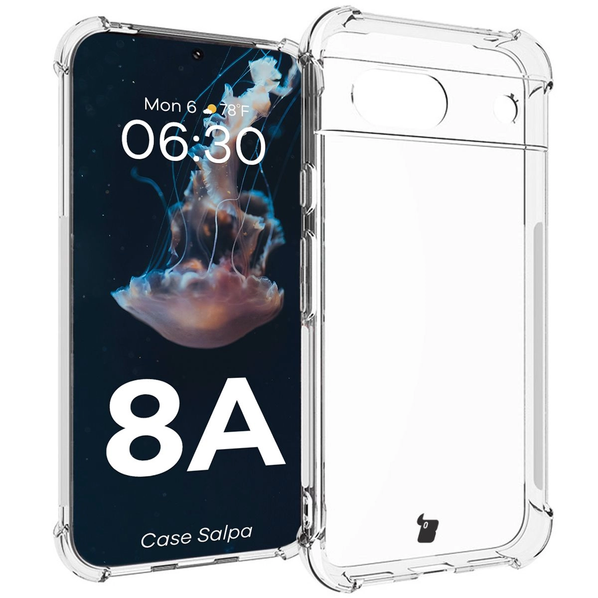 Etui Bizon Elastyczne Salpa do Google Pixel 8A Przezroczysty