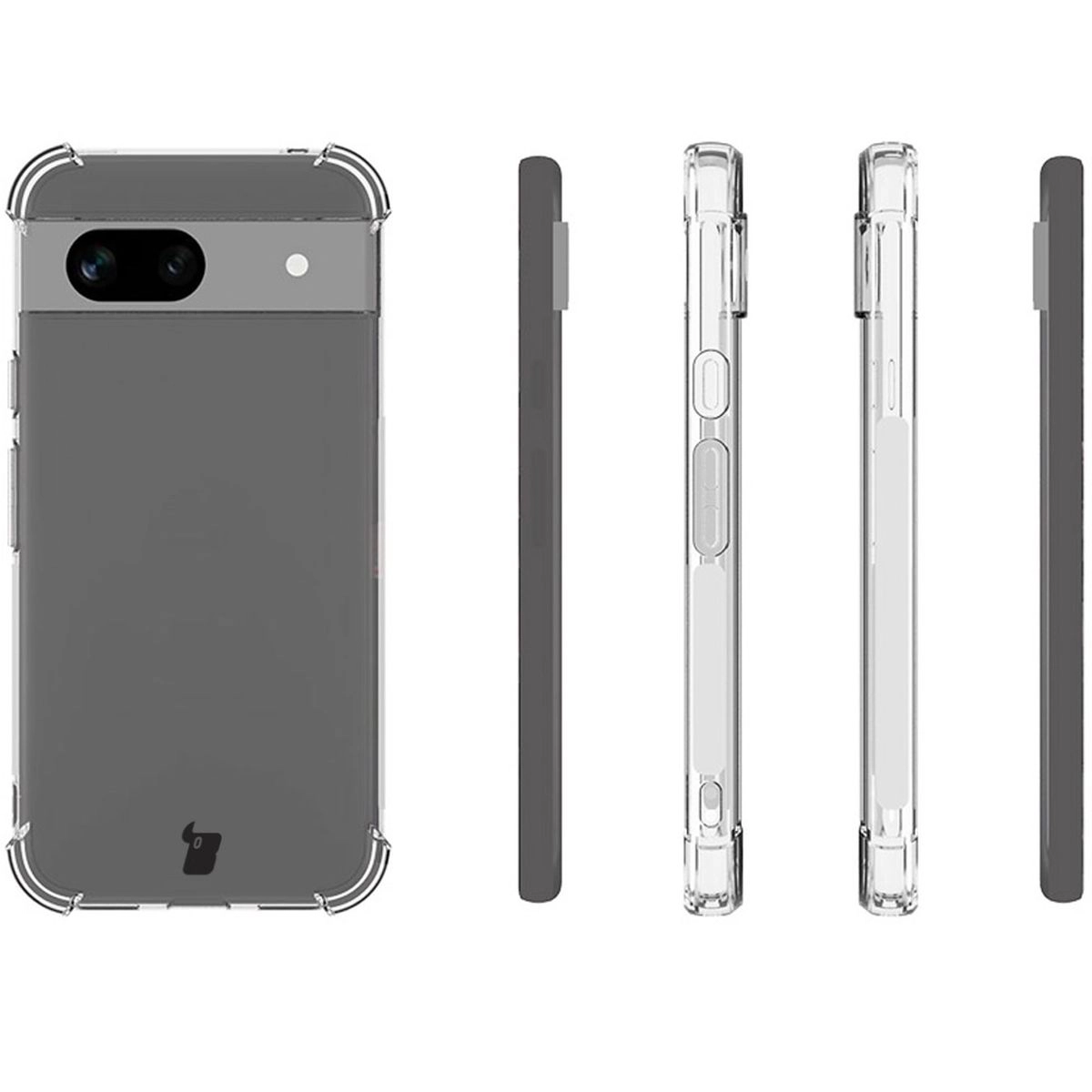 Etui Bizon Elastyczne Salpa do Google Pixel 8A Przezroczysty