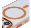 Etui Bizon Marco z MagSafe do iPhone 16 Pro Przezroczyste z pomarańczową ramką