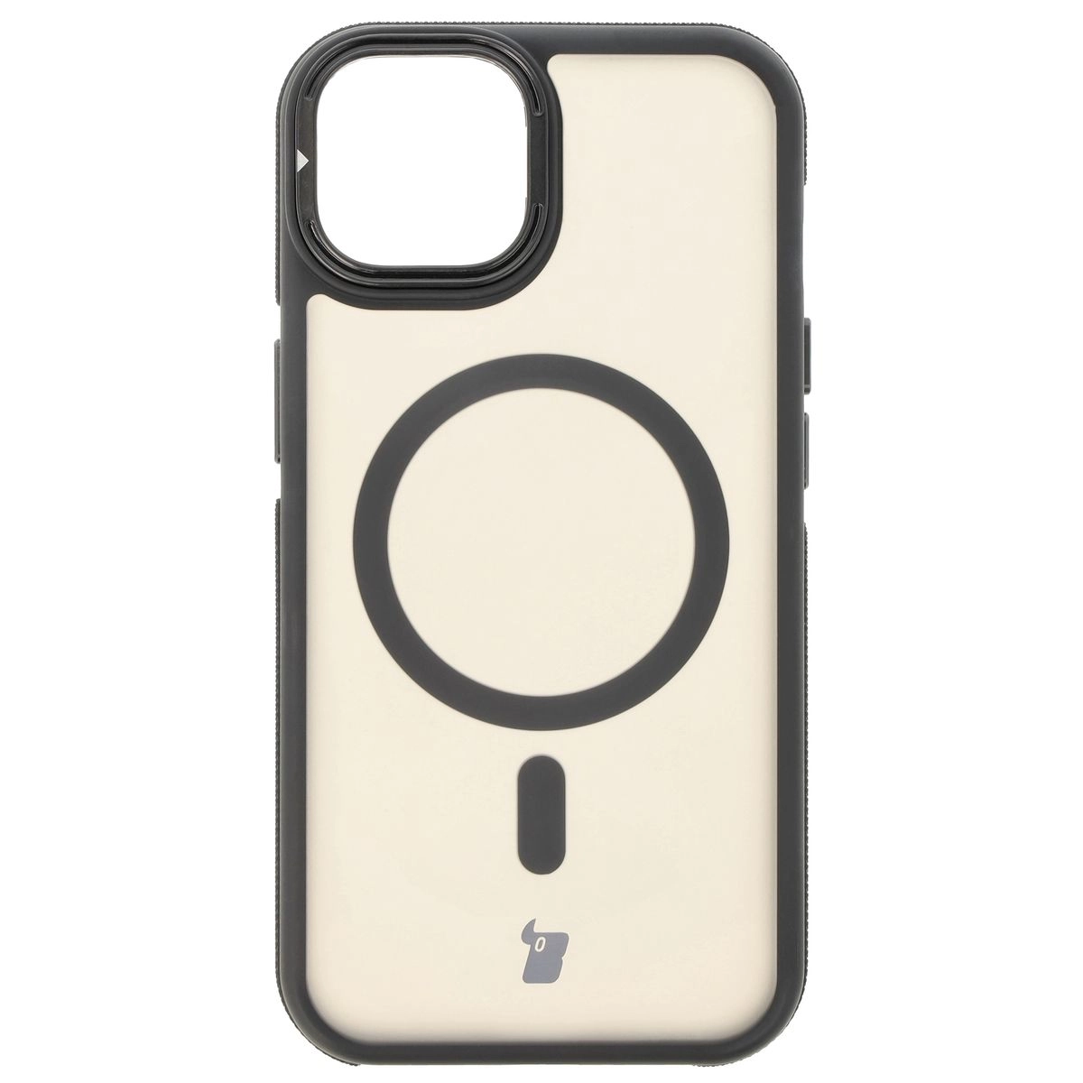 Etui Bizon Eclipse z MagSafe i podstawką do iPhone 14 / iPhone 13 Przydymione z czarną ramką