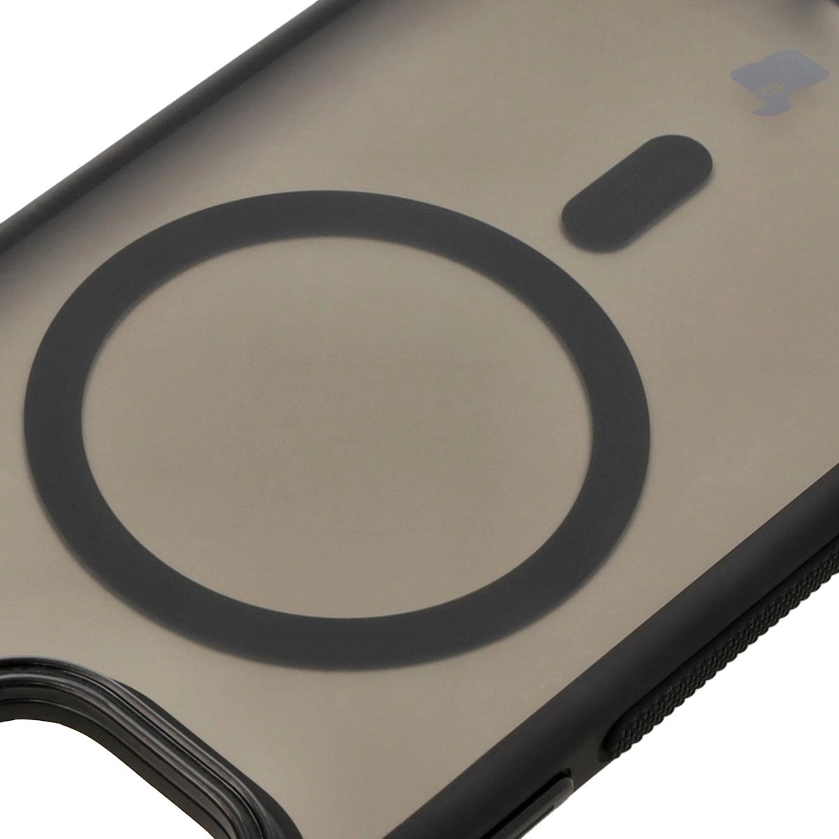 Etui Bizon Eclipse z MagSafe i podstawką do iPhone 14 / iPhone 13 Przydymione z czarną ramką