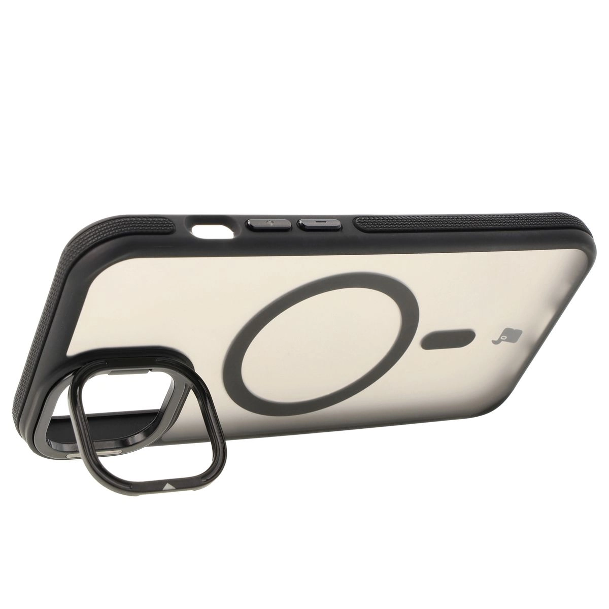Etui Bizon Eclipse z MagSafe i podstawką do iPhone 14 / iPhone 13 Przydymione z czarną ramką
