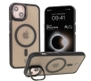 Etui Bizon Eclipse z MagSafe i podstawką do iPhone 14 / iPhone 13 Przydymione z czarną ramką