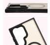 Etui Bizon Eclipse z MagSafe i podstawką do Galaxy S24 Ultra Przydymione z czarną ramką
