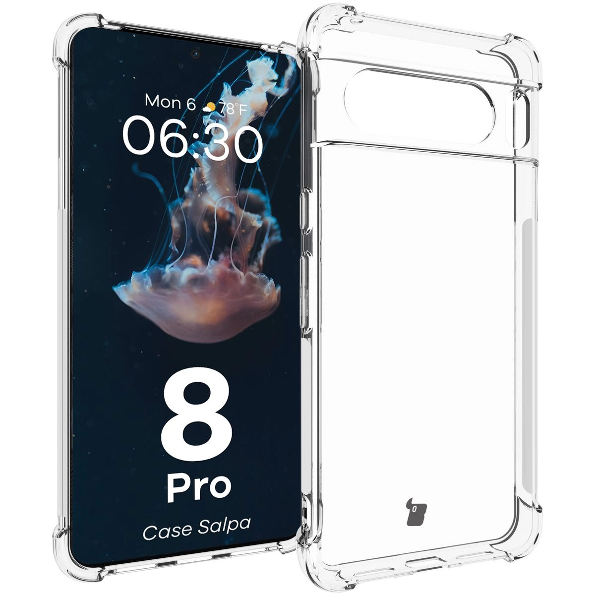 Etui Bizon Elastyczne Salpa do Google Pixel 8 Pro Przezroczysty