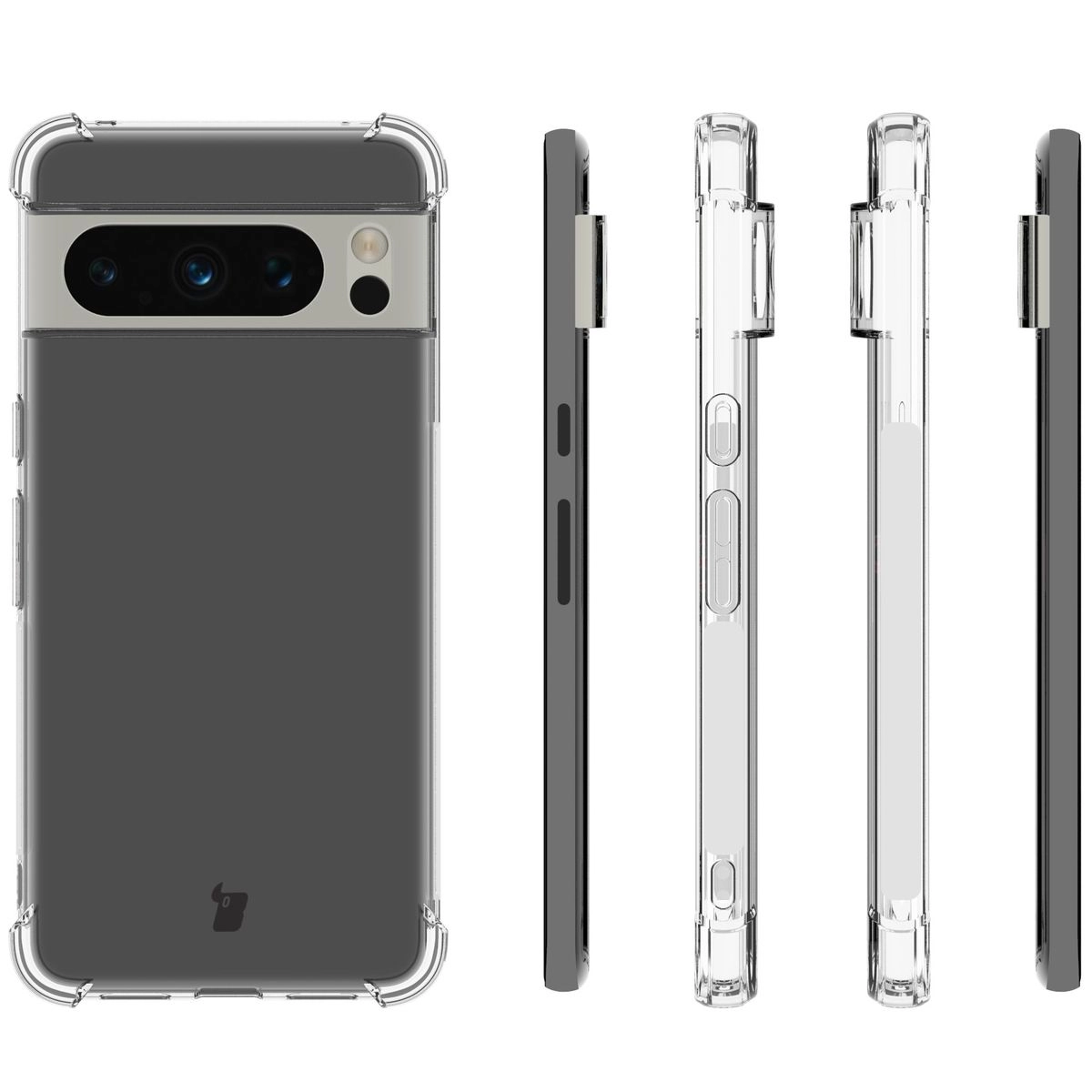 Etui Bizon Elastyczne Salpa do Google Pixel 8 Pro Przezroczysty