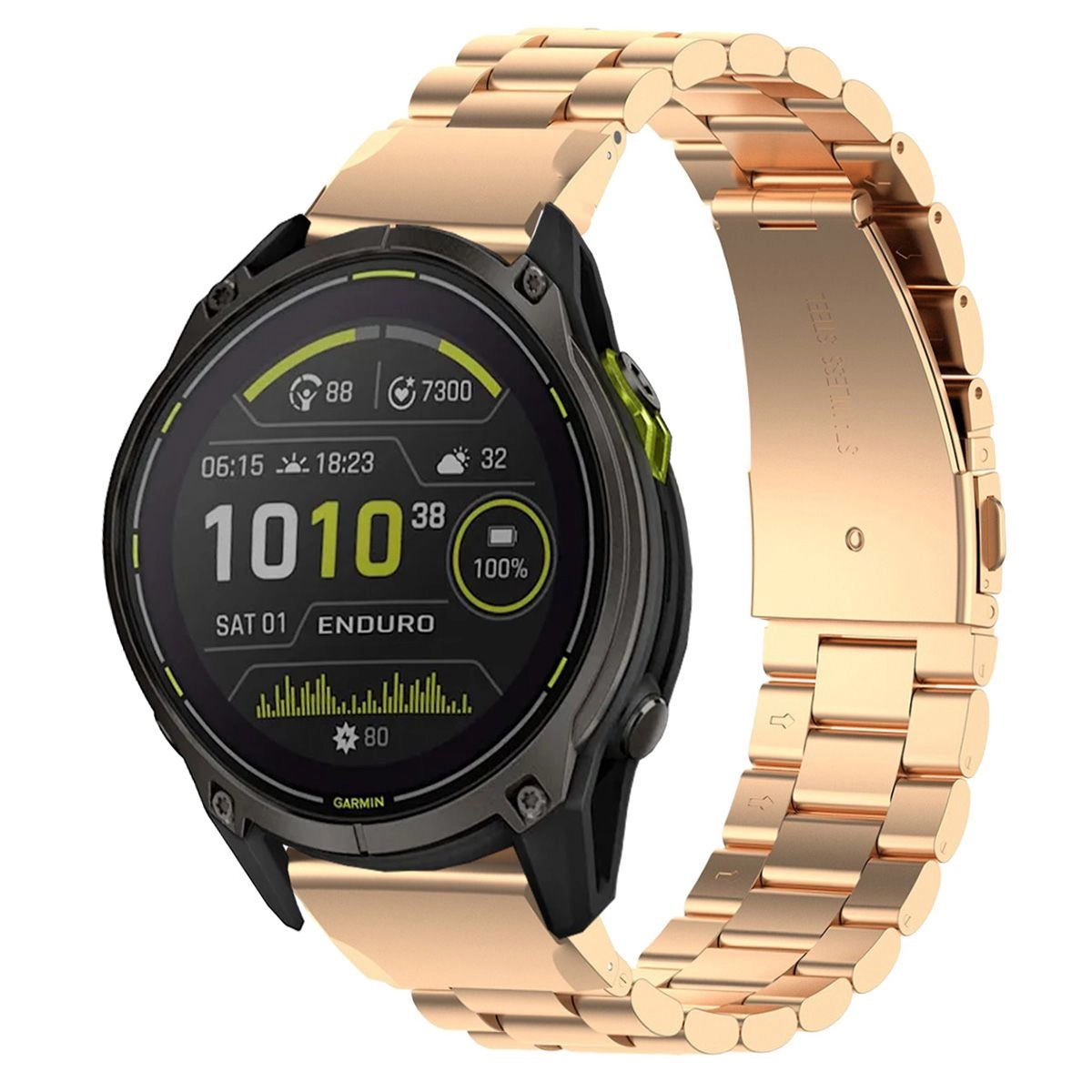 Bransoleta Bizon ze stali nierdzewnej Aura QuickFit 26mm Różowo-złoty