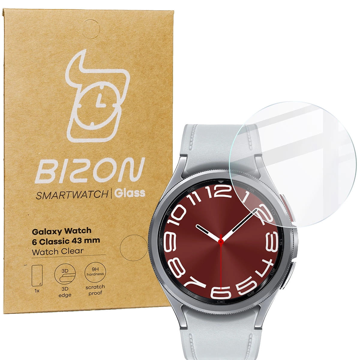 Szkło hartowane Bizon Watch Clear do Galaxy Watch 6 Classic 43mm