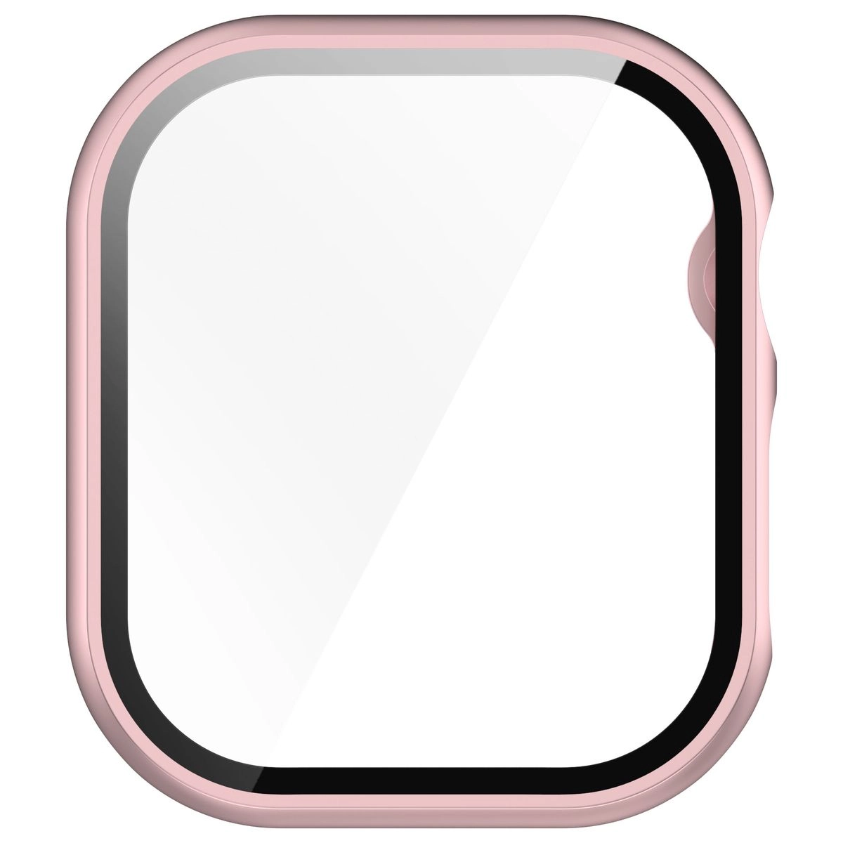 Nakładka na tarczę Bizon ze szkłem do Apple Watch 10 42mm Jasno-różowy