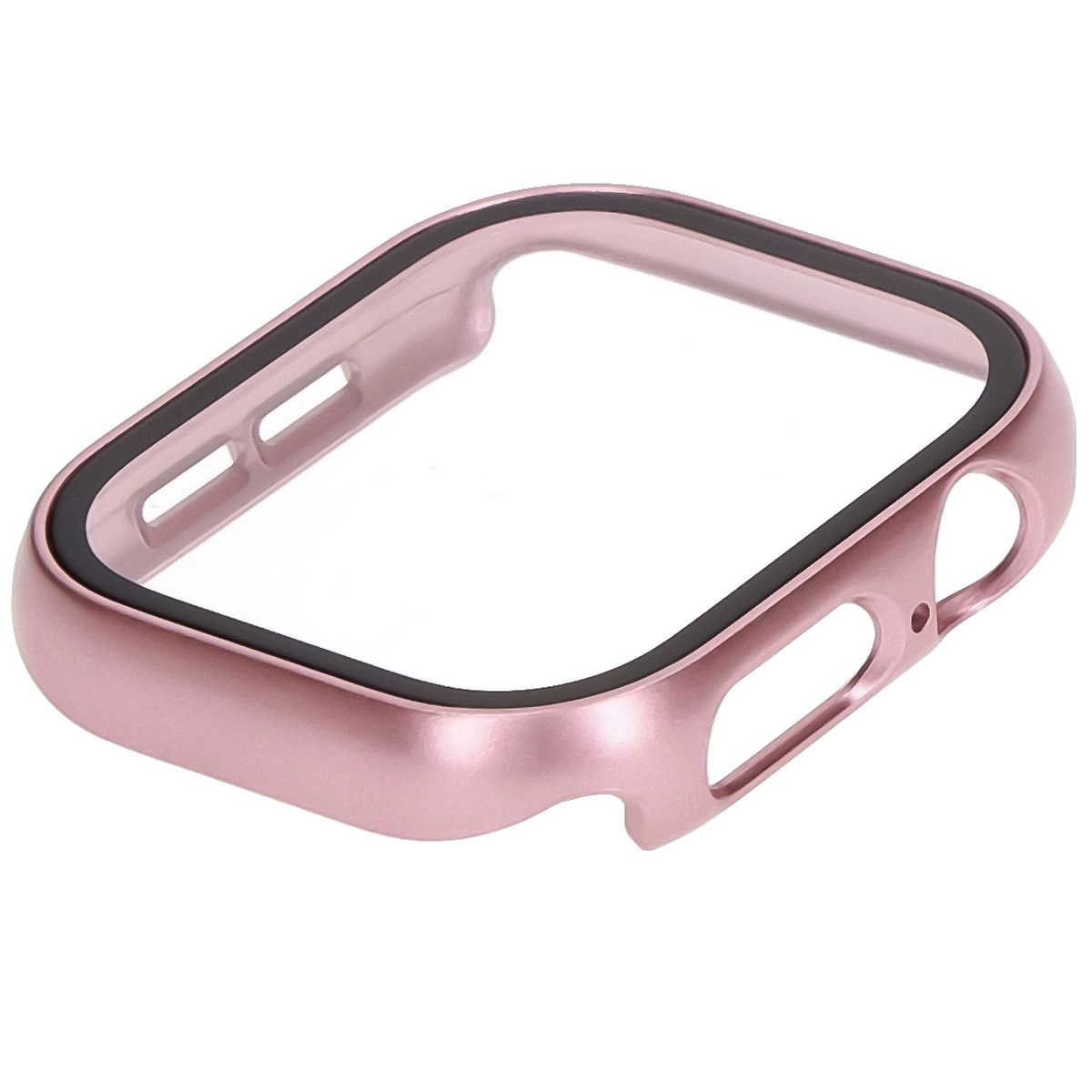 Nakładka na tarczę Bizon ze szkłem do Apple Watch 10 42mm Jasno-różowy