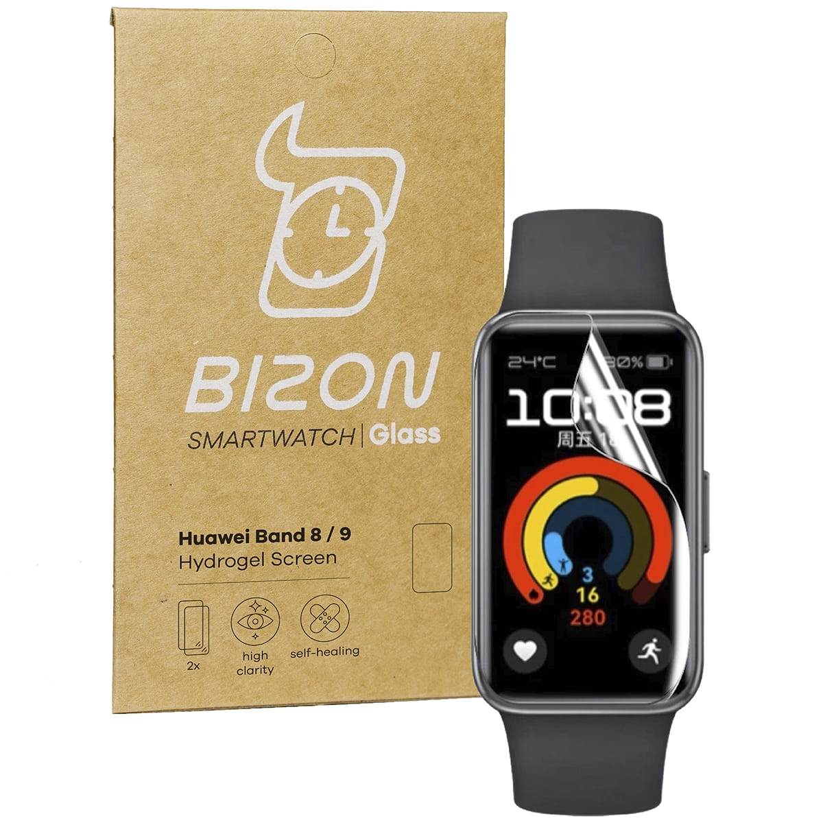 Folia hydrożelowa Bizon na ekran do Huawei Band 9/Band 8 2 sztuki