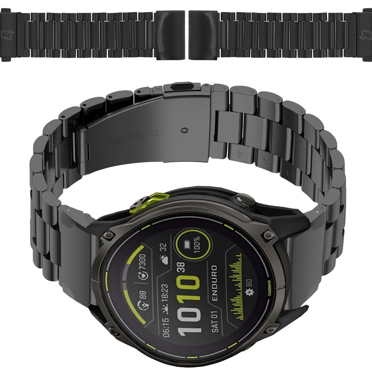 Bransoleta Bizon ze stali nierdzewnej Aura QuickFit 26mm Czarny