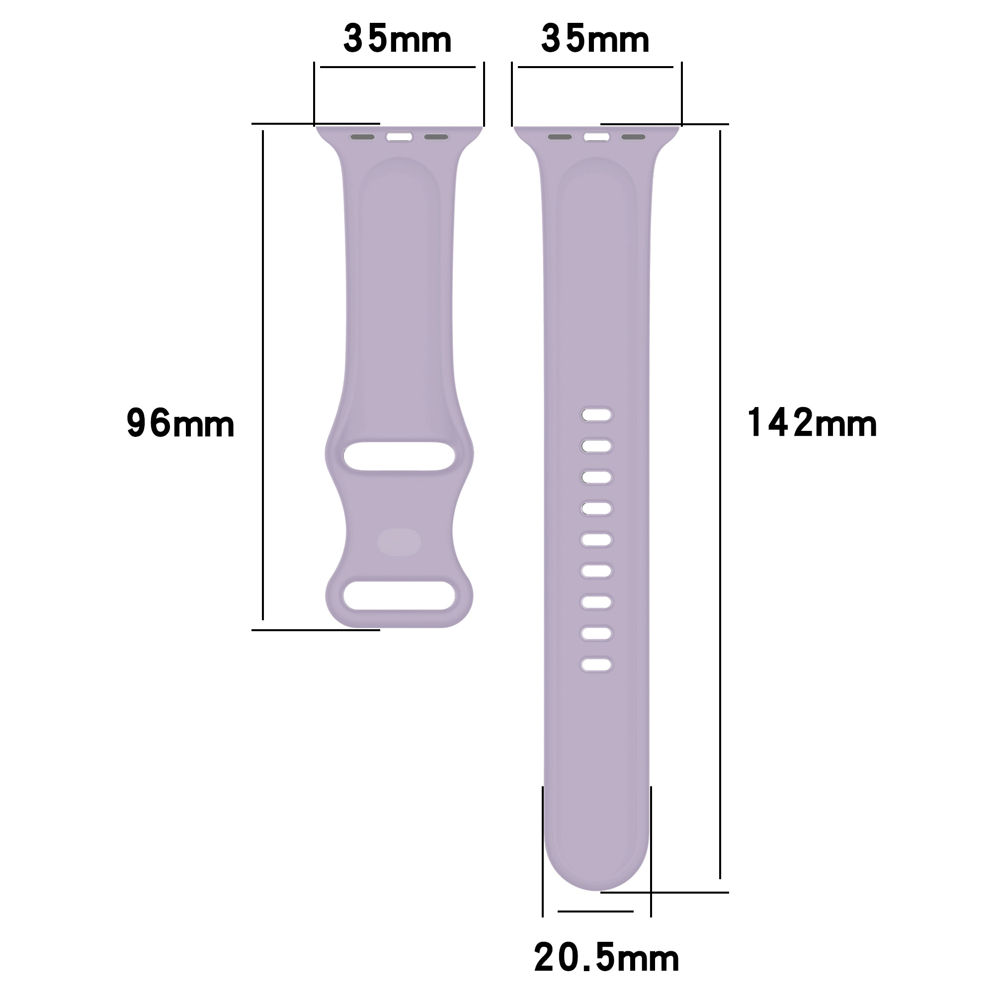 Pasek Bizon Strap Watch Silicone S do Apple Watch 44/45/46/49mm Jasno-Fioletowy