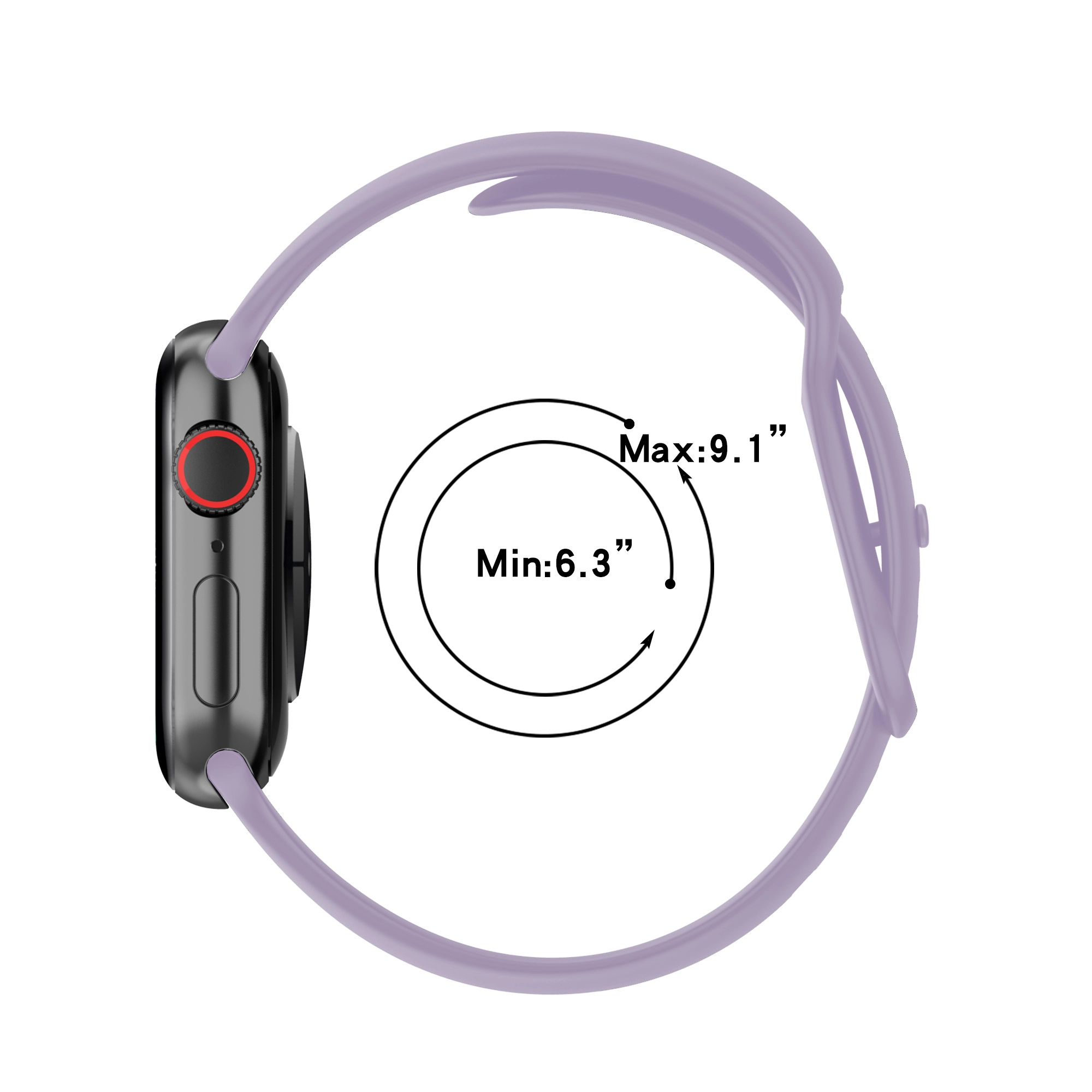 Pasek Bizon Strap Watch Silicone S do Apple Watch 44/45/46/49mm Jasno-Fioletowy